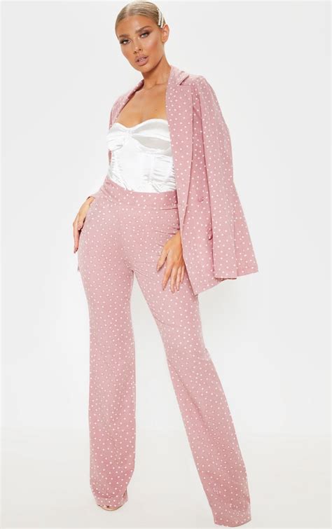 chanel polka dot jeans wide leg|Chanel pink pants.